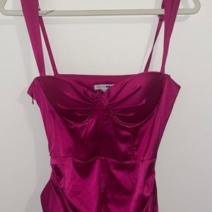 Fashion nova silk hot pink dress soft feeling worn 1 time only